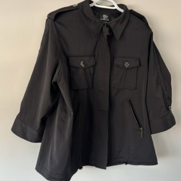 Trenz Women By Theresa Renz Black Spring Light Jacket Plus Size 1X - Picture 2 of 11